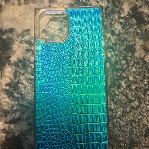 Blue-Green Crocodile Pattern Phone Case Flaunt iPhone 12 or 12 pro